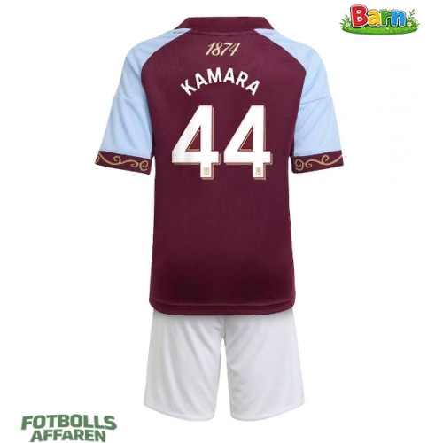 Aston Villa Boubacar Kamara #44 Hemmaställ Barn 2025-26 Kortärmad (+ Korta byxor)